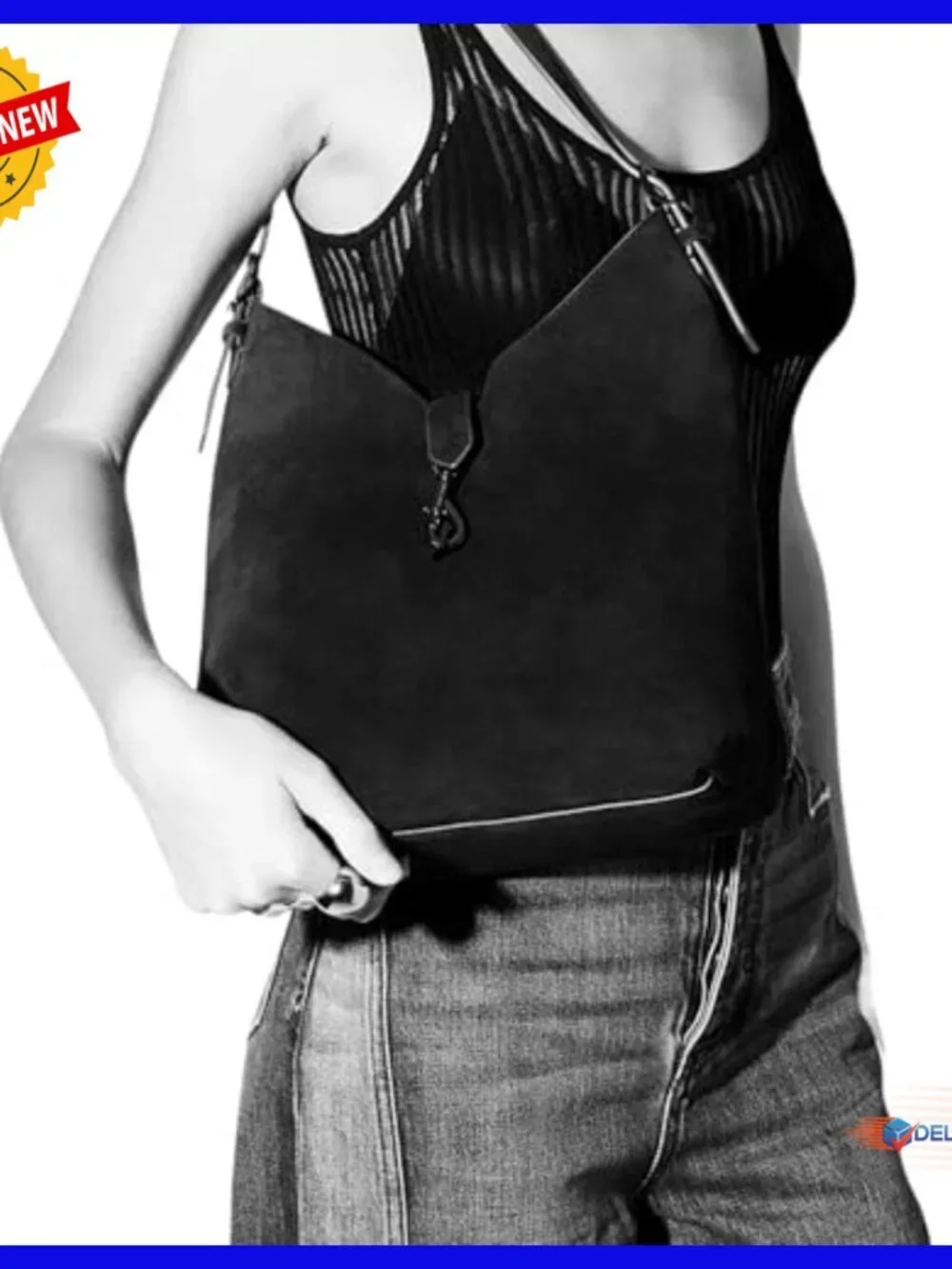 Mini Hobo Bag Leather Shoulder Purse Magnetic Snap Closure Slouchy Silhouette